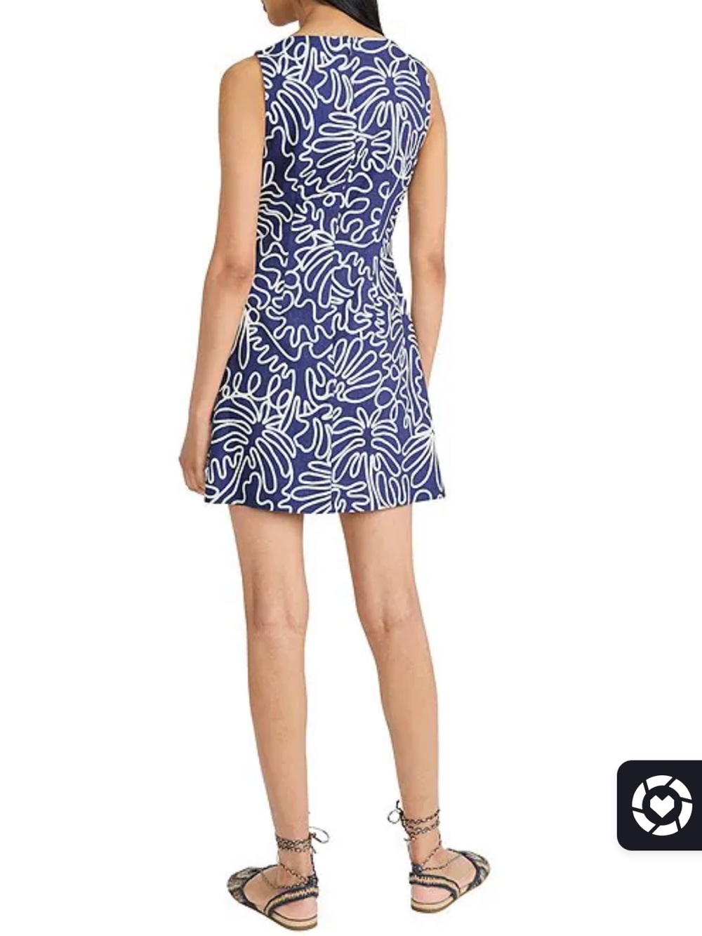 The Good Journey Sleeveless Navy Blue Abstract Print Mini Dress - NWT - Picture 3 of 14